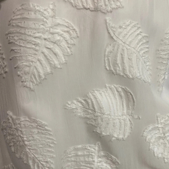 Wilfred Aritzia White V-Neck Semi Sheer Textured Leaf Sleeveless Maxi Dress Sz S - Picture 7 of 7